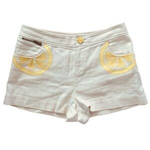 REBECCA TAYLOR Women’s Cream Linen & Cotton Shorts Size 8